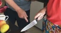 Bree Tomasel captured on camera the amusing moment her Aunty Shirl mistook an Apple MacBook for a chopping board - leaving the family in hysterics