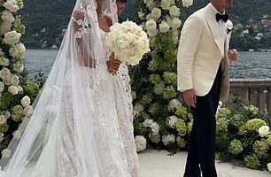 Aussie groom James Hachem has raised eyebrows with his seven-word remark at the altar just moments after his stunning bride Antonia Apostolou walked down the aisle