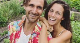 Nick Broadhurst, ex-husband of 'nude model' Dina Broadhurst, has listed his four-bedroom, three-bathroom home. Pictured with wife Melissa Ambrosini
