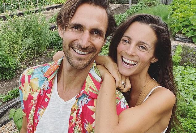 Nick Broadhurst, ex-husband of 'nude model' Dina Broadhurst, has listed his four-bedroom, three-bathroom home. Pictured with wife Melissa Ambrosini