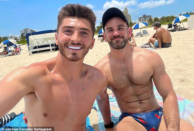 A-League star Josh Cavallo (pictured left with fiancé Leighton Morrell) has revealed he is relocating to the United Kingdom - but his sporting future remains unknown