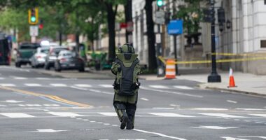 A bomb squad was deployed to investigate what authorities have called a 'suspicious package' located near the White House