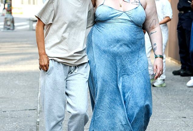 Lena Dunham (R) excitedly embraced Natalie Portman (L), whom she teamed up with to co-produce her new Netflix rom-com Good Sex, in Manhattan's East Village on Monday