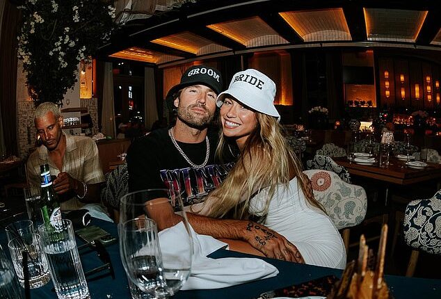 Brody Jenner tied the knot with his fiancée Tiarah 'Tia' Blanco in Malibu on Saturday (pictured last Monday)