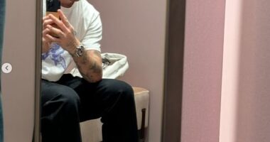 Brooklyn Beckham looked glum as he waited for his wife Nicola Peltz to try on clothes during a recent shoppign trip