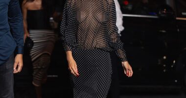 Brooks Nader went braless again on Wednesday as she wore yet another racy outfit while out in Paris