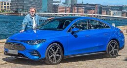Electric blue: Ray in Copenhagen with the new Mercedes CLA