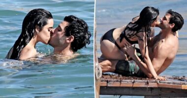 Camila Cabello and billionaire beau Henry Junior Chalhoub get hot and heavy during beach romp in Ibiza
