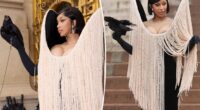 Cardi B brings live bird to Schiaparelli Paris Haute Couture Week show 