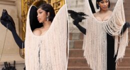 Cardi B brings live bird to Schiaparelli Paris Haute Couture Week show 