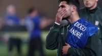 Pedro Neto fought back tears during tributes to Diogo Jota and Andre Silva on Friday night