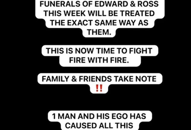 The threat issued to mourners planning to attend Ross Monaghan's and Eddie Lyons Jnr's funerals, issued via social media
