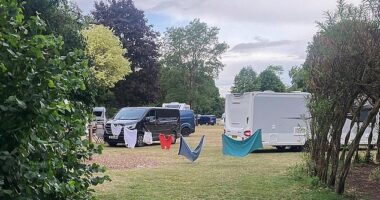 In Nottingham, a 60-vehicle convoy forced entry into the Nursery Car Park in West Bridgford by breaking through a gate and gaining access to the grounds last night, the cops said