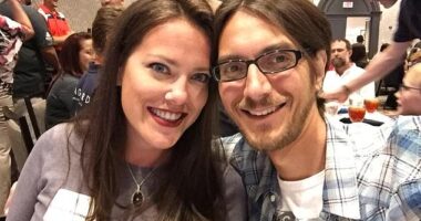 Department of Justice employee Carolyn Feinstein has been fired after the feds discovered her husband developed an anti-ICE phone app. (Pictured: Feinstein with her husband)