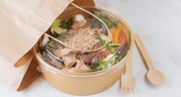 A TikTok user revealed that single women in New York have started stealing men's salads then looking up the man's name from their order on LinkedIn and message them (stock image)