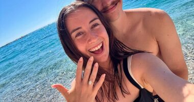 Matildas star Clare Wheeler announced her engagement to partner Jeremy (pictured together) on Monday