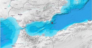 The quake struck at a depth of two kilometres off the coast of Almeria in south east Spain at 7.13am today, according to the country's National Geographic Institute