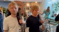 Ed Sheeran comes face to face with creepy waxwork doppelgänger