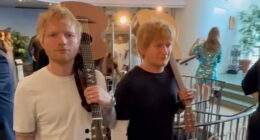 Ed Sheeran comes face to face with creepy waxwork doppelgänger