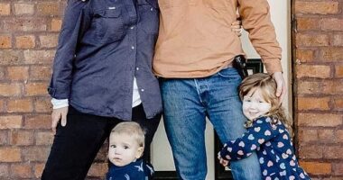 Renovations of the country New South Wales pub at the centre of Edwina Bartholomew and husband Neil Varcoe's unique living arrangement have hit a snag. The couple care pictured with children Molly, five and Tom, three