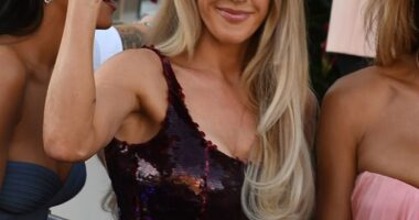 She burst onto the British radio charts in the 2010s, with a dramatic side fringe, beanies, statement chokers and a myriad of skinny jeans. But it's a far cry from Ellie Goulding 's most recent glamorous appearance at Jeff Bezos 's wedding