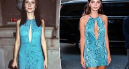 Emily Ratajkowski sports slinky vintage mini once worn by Gwyneth Paltrow