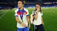 England hero Lucy Bronze consoled her close friend Ona Batlle after the Euro 2025 final