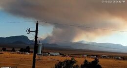 A livestream camera, set up on private land just outside the heavily guarded Groom Lake facility near Rachel, Nevada, captured eerie footage of smoke rising from deep within the classified base
