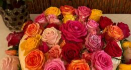 Kourtney Kardashian couldn't resist showing fans the wedding details, including the wedding cake covered in colourful roses