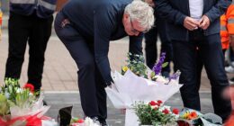 Everton boss David Moyes lays flowers at Anfield in tribute to Diogo Jota after Liverpool star's tragic death at 28