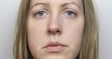 Evil nurse Lucy Letby (pictured) and Sara Sharif 's killer stepmother 'are pals and spend hours playing Uno together behind bars', it has been reported