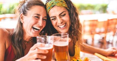 While many Brit are reaching for fans, ice lollies and cold showers, Dr Stuart Galloway, of the University of Stirling, revealed that indulging in a post-work pint could actually be helpful (stock image)