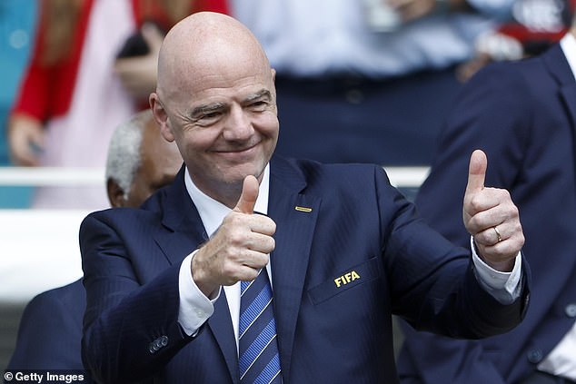 FIFA have been offering more free tickets to Club World Cup matches, Mail Sport understands. Pictured: FIFA president Gianni Infantino
