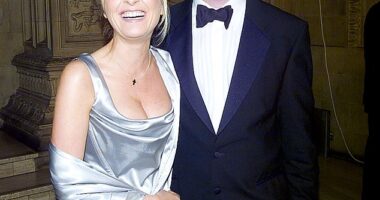 Glamorous: The couple attend the National Television Awards ceremony together in 1998