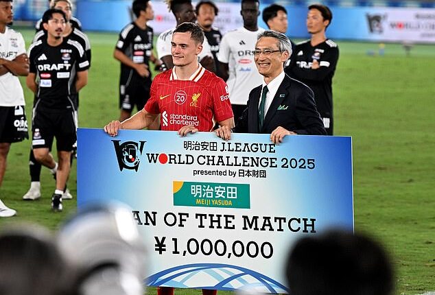 Florian Wirtz claimed 1,000,000 Japanese Yen for being named man of the match