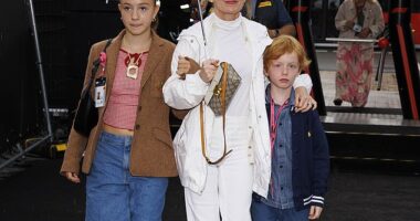 Geri Halliwell stepped out at the F1 British Grand Prix on Sunday after snubbing Mel B's wedding over the weekend