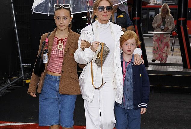 Geri Halliwell stepped out at the F1 British Grand Prix on Sunday after snubbing Mel B's wedding over the weekend