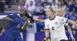 A Germany star was sent off for pulling an opponent's hair during their country's Euro 2025 quarter-final against France on Saturday night