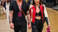 Holly Ramsay commanded attention in a black lace top as she arrived at Silverstone for the British Grand Prix with partner Adam Peaty on Sunday