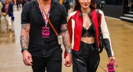 Holly Ramsay commanded attention in a black lace top as she arrived at Silverstone for the British Grand Prix with partner Adam Peaty on Sunday