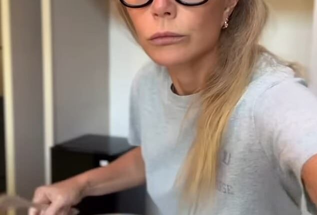 The 52-year-old shared a recent video to Instagram showing herself making breakfast for her husband Brad Falchuk - but it wasn't the steak and eggs that caught people's attention