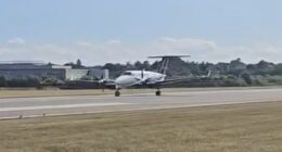 The haunting final moments of the doomed Southend Airport plane show it speeding up the runway before tragically exploding into a fireball just minutes later