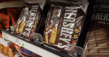 Hershey lowers earnings outlook amid ongoing tariffs expense. Why the stock is rising.