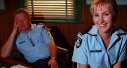 A historic, and once famous, home in Williamstown, Victoria has hit the market with a price guide of $2.19 million to $2.4 million. Pictured: Blue Heelers stars John Wood and Lisa McCune