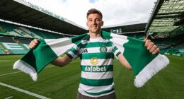 Kieran Tierney is unveiled at Celtic Park following his return to the champions from Arsenal