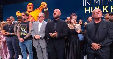 Hulk Hogan's son Nick joined WWE stars for a tribute to his dad before Monday Night Raw