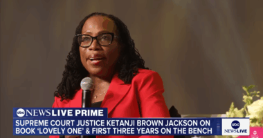 Ketanji Brown Jackson speaking at an event.