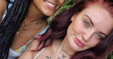 Jessica Smith (right), from Manchester, flew to Milan, Italy, for a first date with India (left), who she met on TikTok