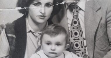 Born an only child to a loving couple in a small village in Serbia called Veliki Trnovac, Lurata remembers a home not of privilege, but of happiness. Pictured: Lurata with her parents