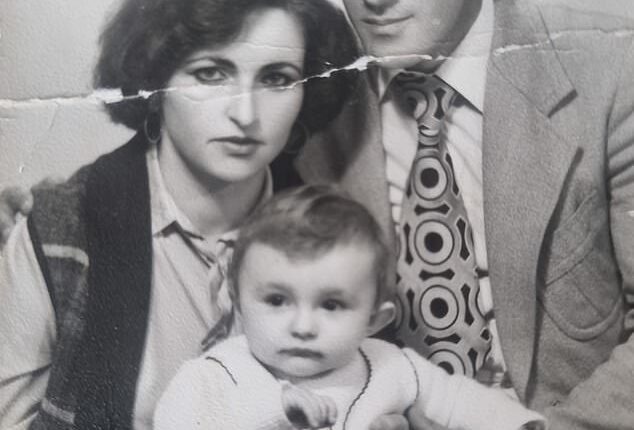 Born an only child to a loving couple in a small village in Serbia called Veliki Trnovac, Lurata remembers a home not of privilege, but of happiness. Pictured: Lurata with her parents